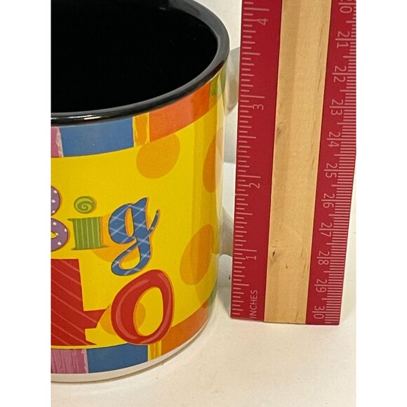 Burton Happy Birthday Big 40 ceramic coffee mug cup 3 1/2" 2007 yellow - Picture 9 of 9